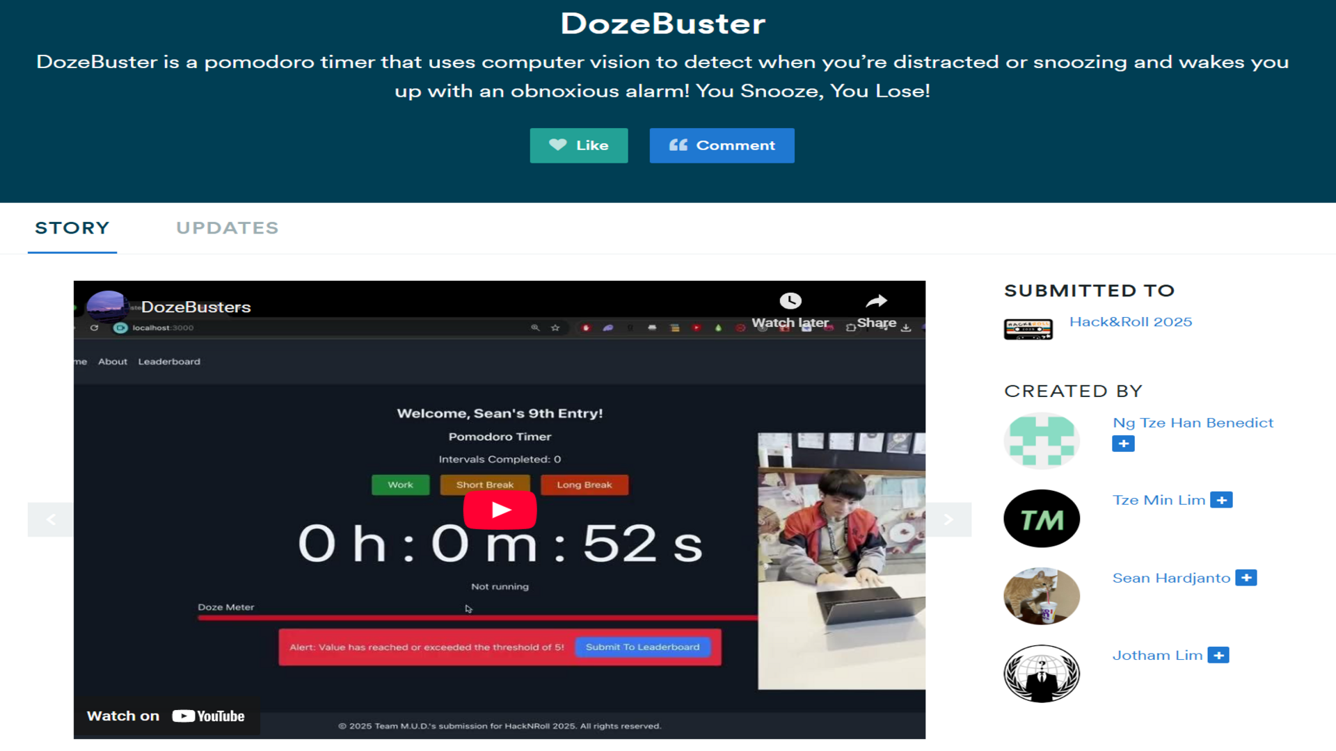 DozeBuster interface